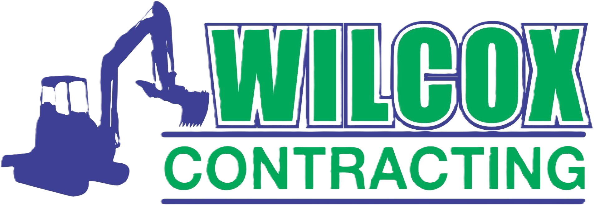 Company Logo with blue backhoe